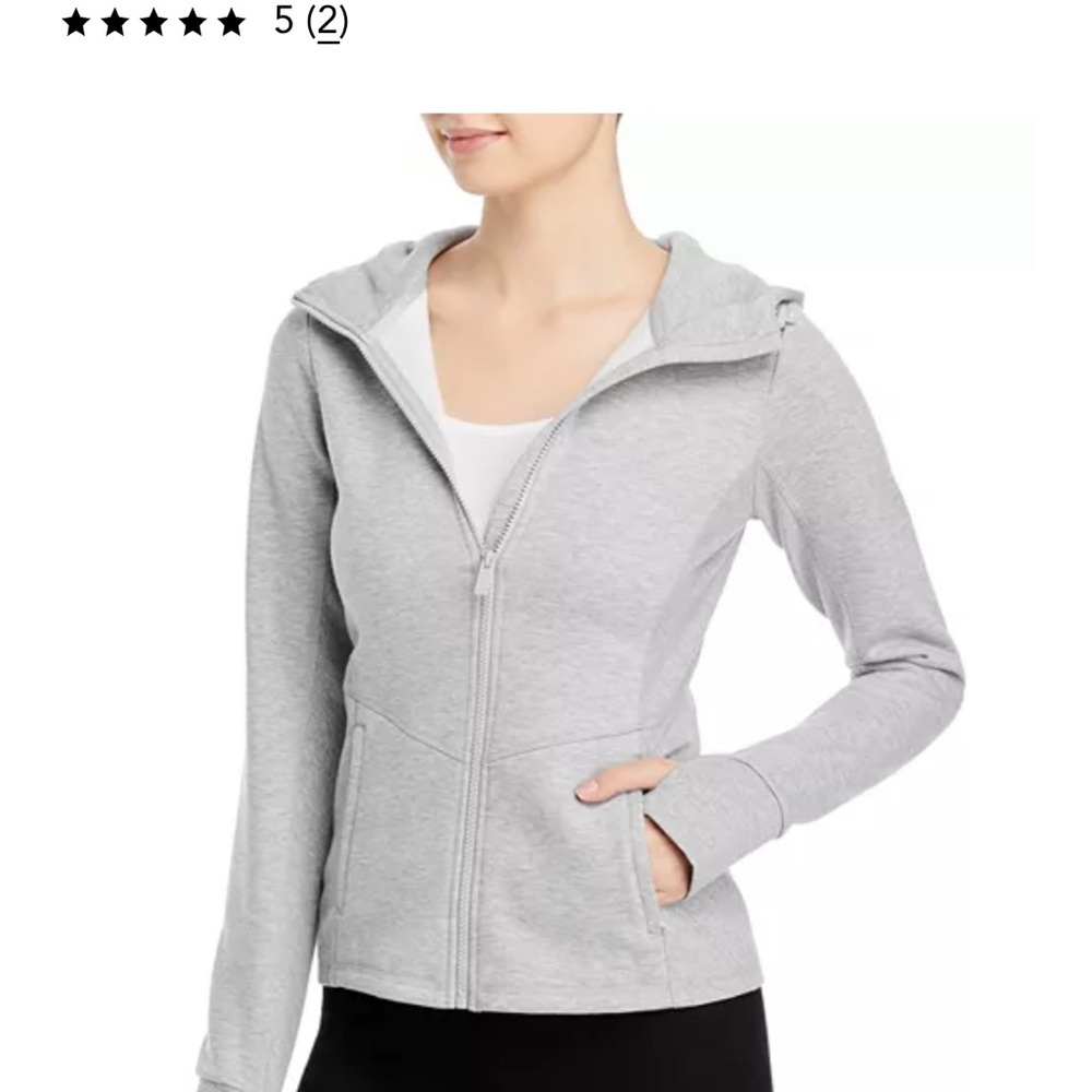 NWT ALO Yoga Gray Fitted Zippered Hoodie Long Sleeve